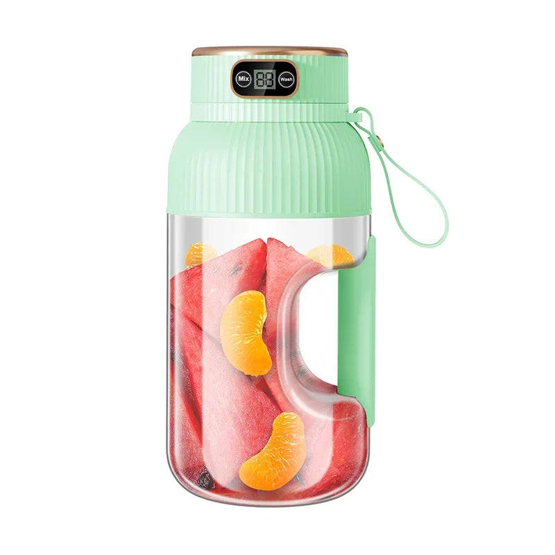 1000Ml Portable Juice Blender, USB Charging Juice Blender, Orange-Lemon Juice Cup, Fruit Smoothie Blender, Kitchen Tools
