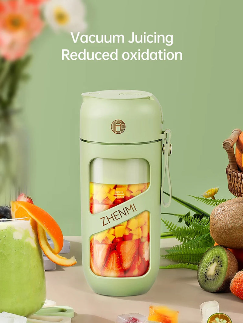 Elevate Your Juicing Experience with the Vacuum Juicer - 12 Stainless Blades and 380ml Portable Cup for Effortless, Straw-Friendly Juicing!