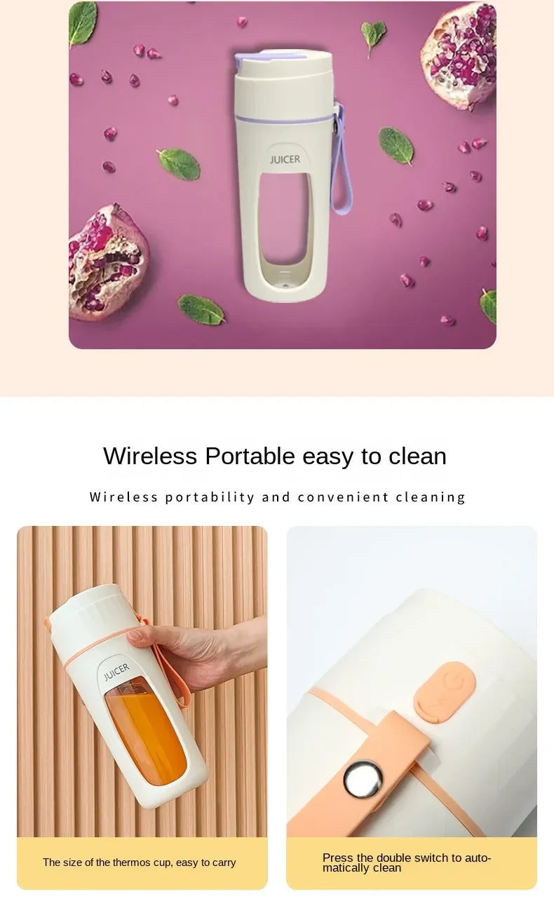 Blender Portable Mini Électrique 8 Lames | Smoothies & Jus Frais – 3000mAh