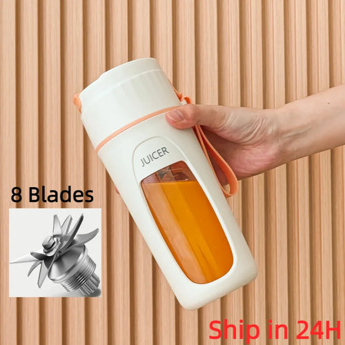 Blender Portable Mini Électrique 8 Lames | Smoothies & Jus Frais – 3000mAh