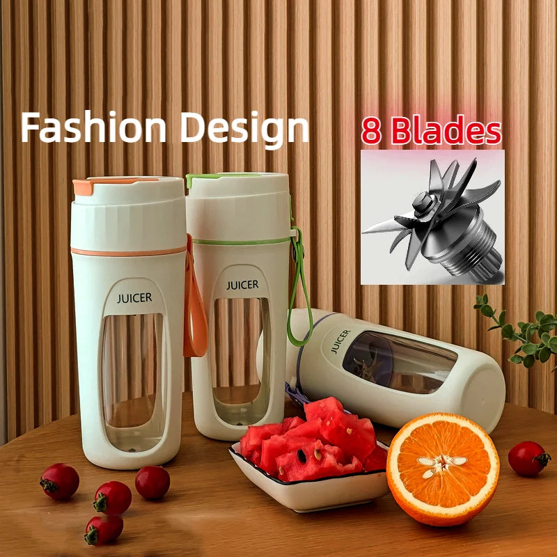Blender Portable Mini Électrique 8 Lames | Smoothies & Jus Frais – 3000mAh
