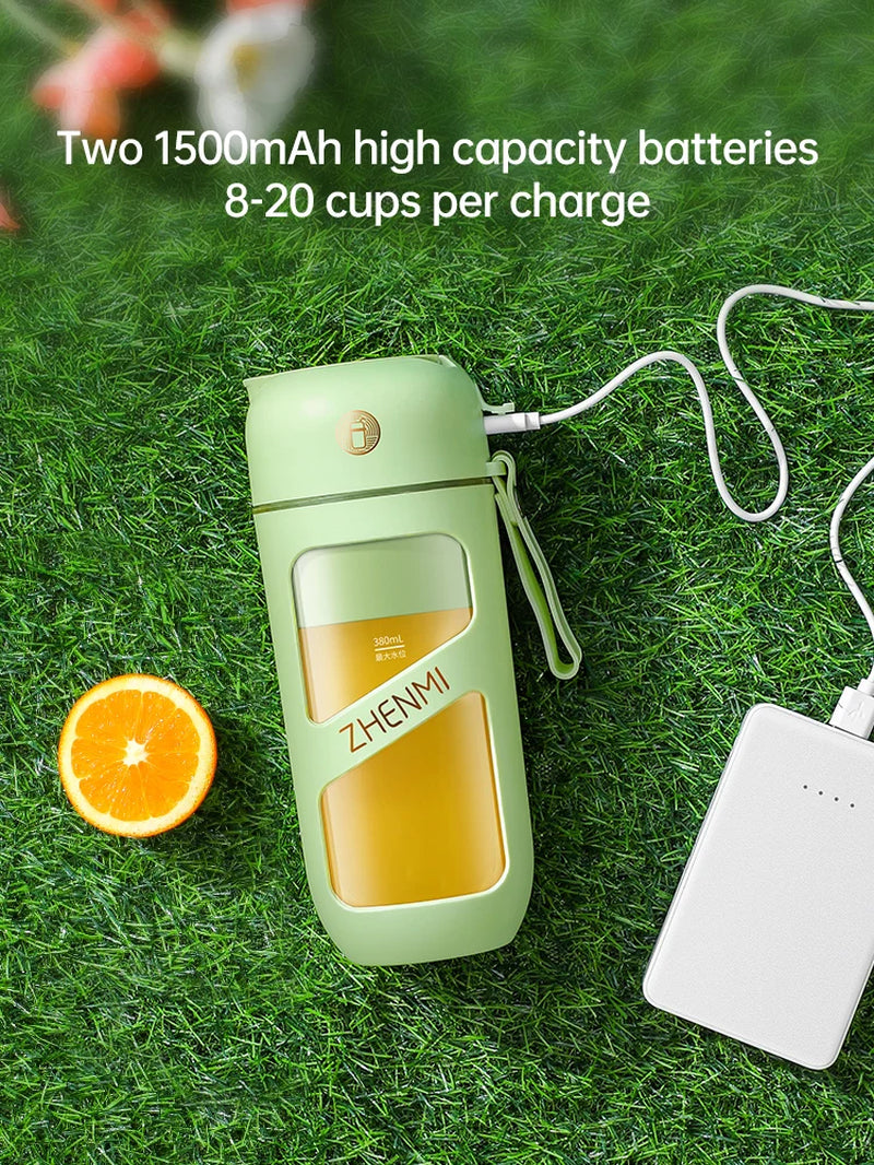 Elevate Your Juicing Experience with the Vacuum Juicer - 12 Stainless Blades and 380ml Portable Cup for Effortless, Straw-Friendly Juicing!